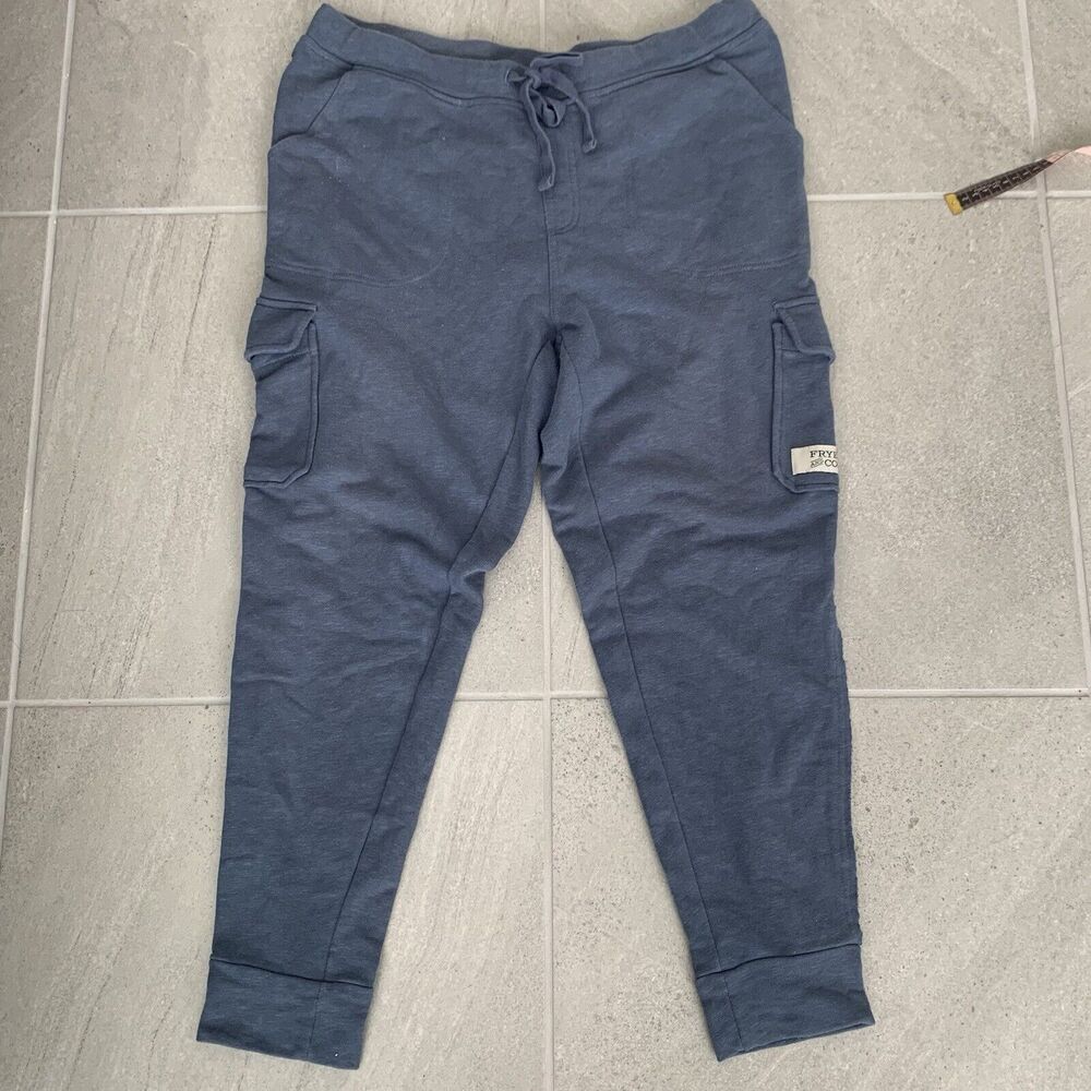 Frye And Co Women's Heritage Plus Size Cargo Blue Joggers Size Large